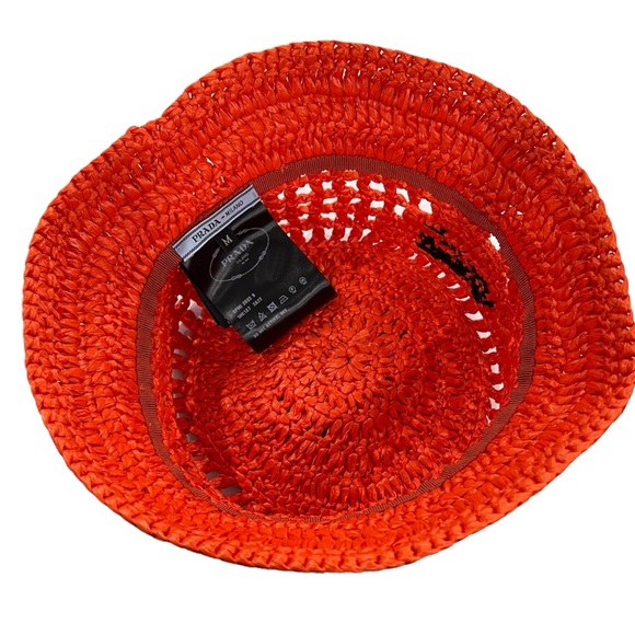 Prada Crochet Raffia Bucket Hat - Picture 5 of 8